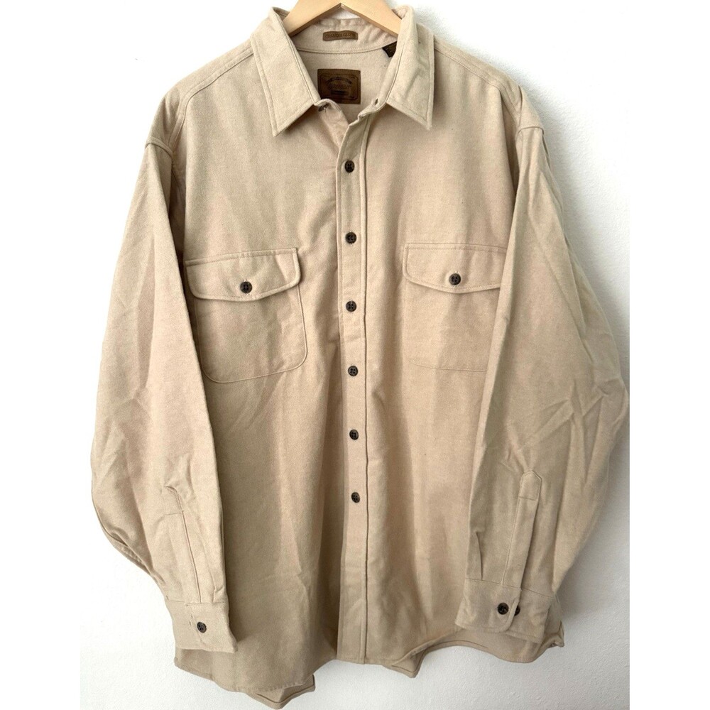 Vintage St. John’s Bay Chamois Cloth Heavyweight Shirt Men’s 2XL Beige Cotton